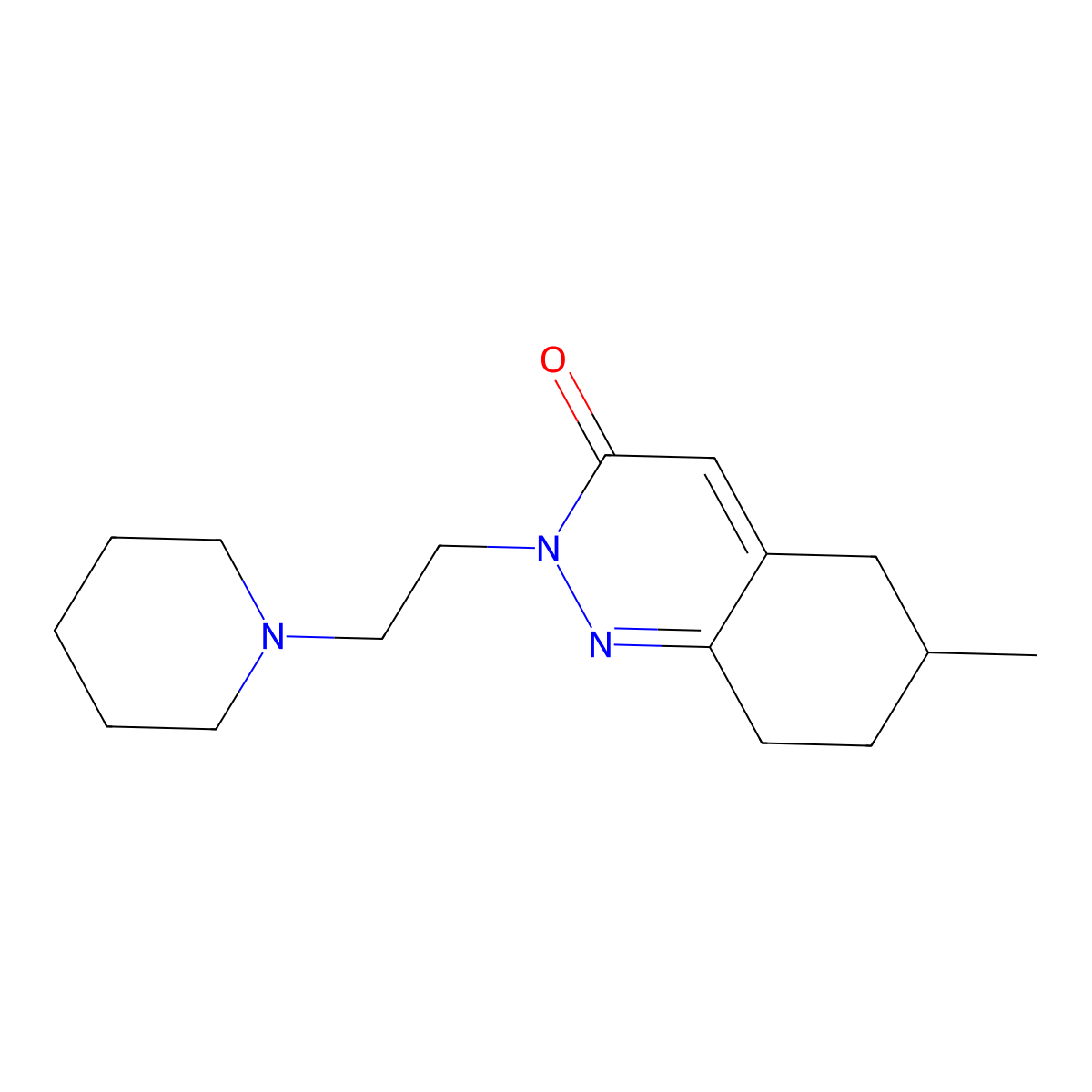 6-Methyl-2-[2-(piperidin-1-yl)ethyl]-2,3,5,6,7,8-hexahydrocinnolin-3-one molecular structure, CAS 2197522-82-8