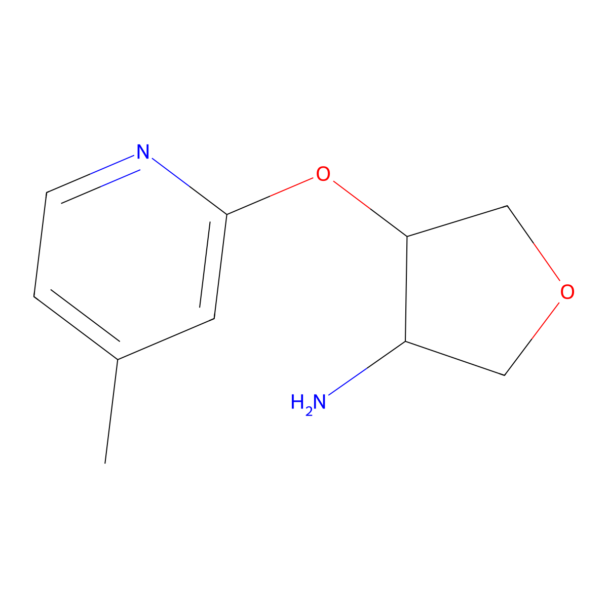 4-[(4-Methylpyridin-2-yl)oxy]oxolan-3-amine molecular structure, CAS 2197523-08-1