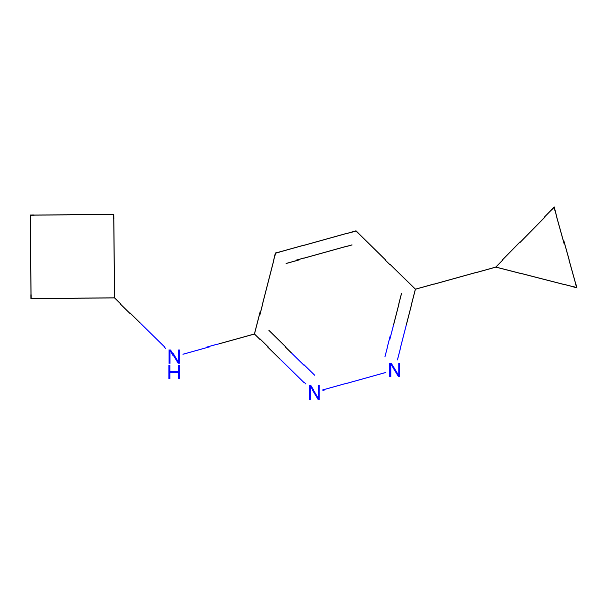 N-cyclobutyl-6-cyclopropylpyridazin-3-amine molecular structure, CAS 2197523-39-8