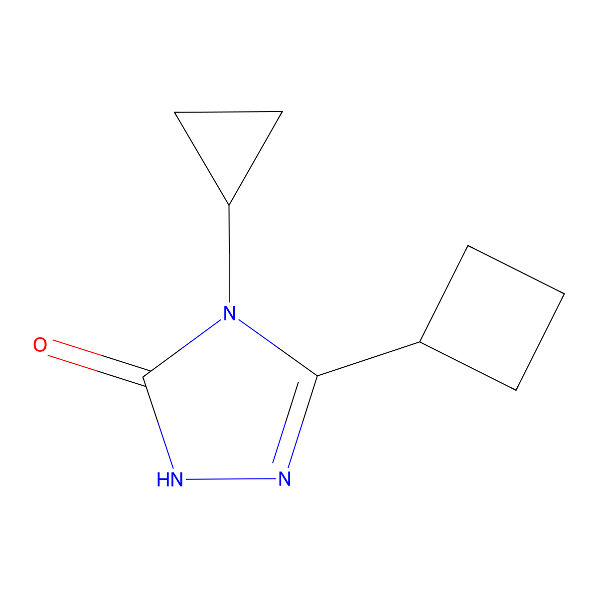 3-cyclobutyl-4-cyclopropyl-4,5-dihydro-1H-1,2,4-triazol-5-one molecular structure, CAS 2197523-95-6