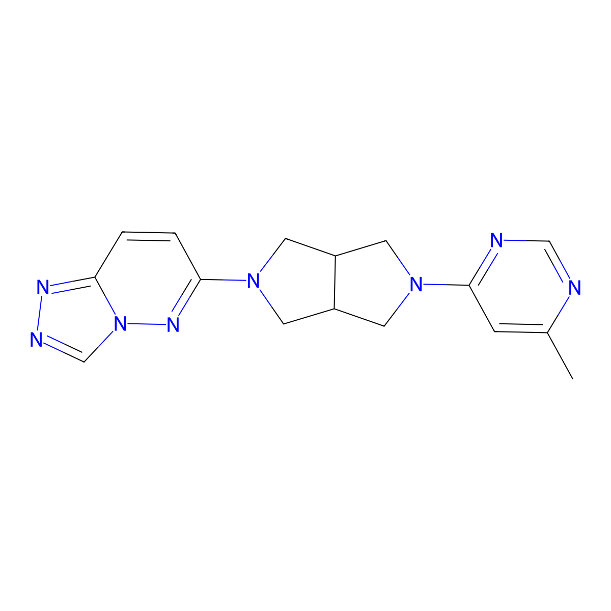4-Methyl-6-(5-{[1,2,4]triazolo[4,3-b]pyridazin-6-yl}-octahydropyrrolo[3,4-c]pyrrol-2-yl)pyrimidine molecular structure, CAS 2197526-73-9