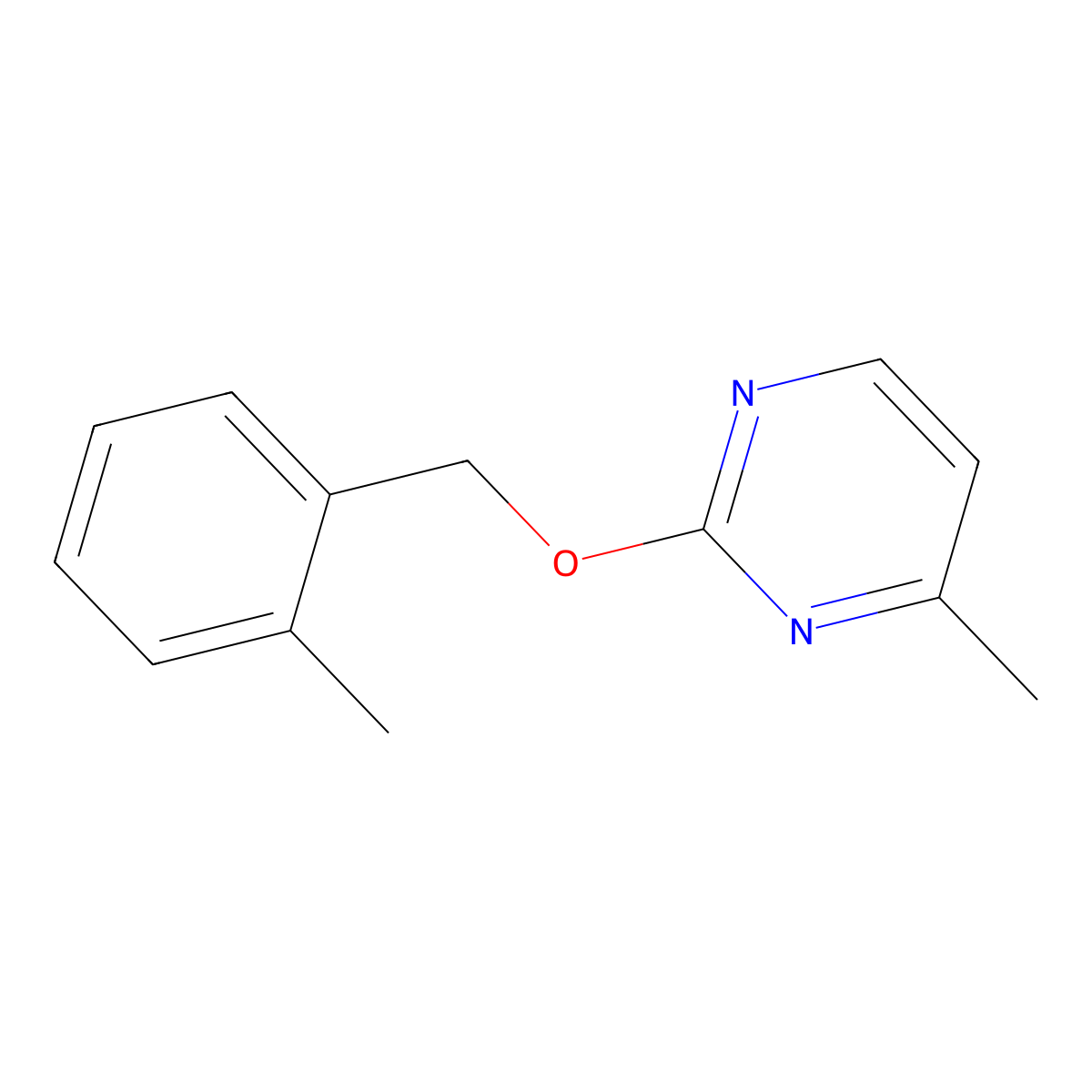 4-Methyl-2-[(2-methylphenyl)methoxy]pyrimidine molecular structure, CAS 2197552-43-3