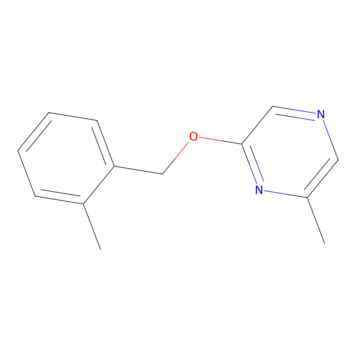 2-Methyl-6-[(2-methylphenyl)methoxy]pyrazine molecular structure, CAS 2197552-44-4