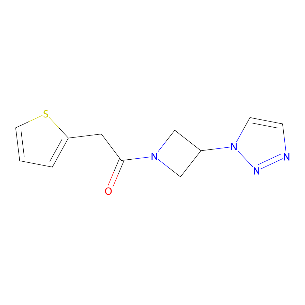 1-(3-(1H-1,2,3-triazol-1-yl)azetidin-1-yl)-2-(thiophen-2-yl)ethanone molecular structure, CAS 2197555-72-7