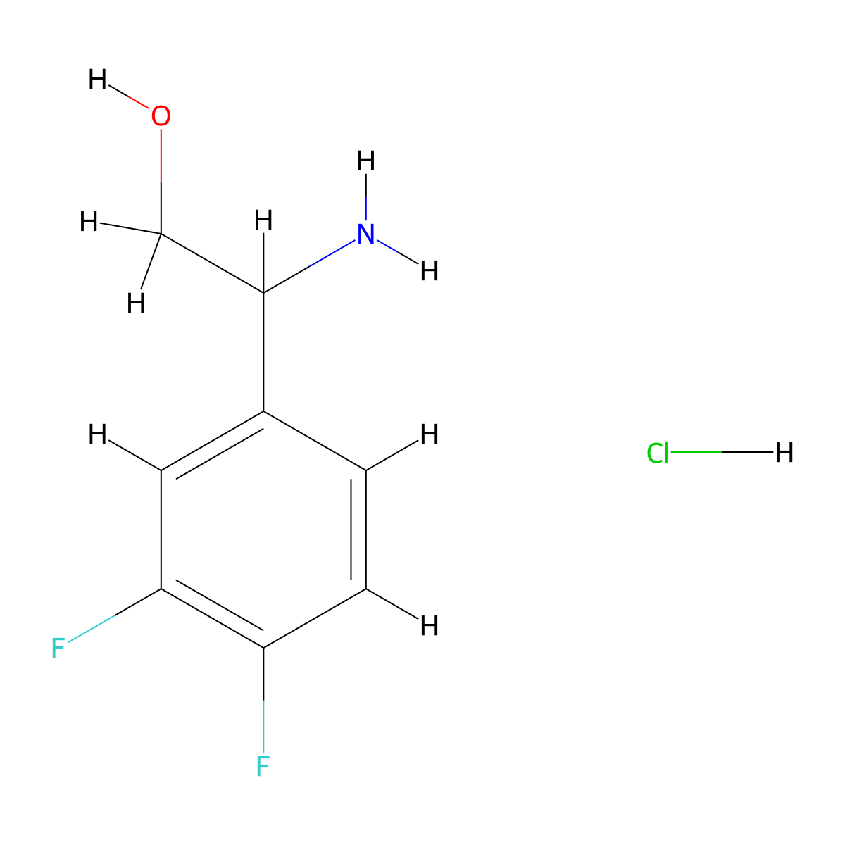 2-Amino-2-(3,4-difluorophenyl)ethanol hydrochloride molecular structure, CAS 2197556-52-6