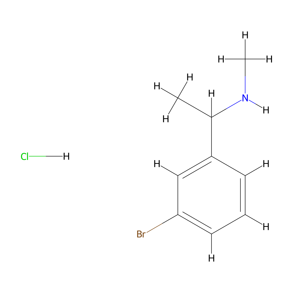 1-(3-Bromophenyl)-N-methylethanamine hydrochloride molecular structure, CAS 2197556-55-9