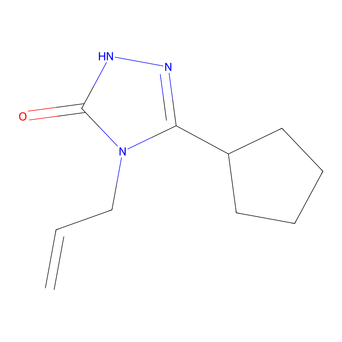 3-cyclopentyl-4-(prop-2-en-1-yl)-4,5-dihydro-1H-1,2,4-triazol-5-one molecular structure, CAS 2197577-12-9