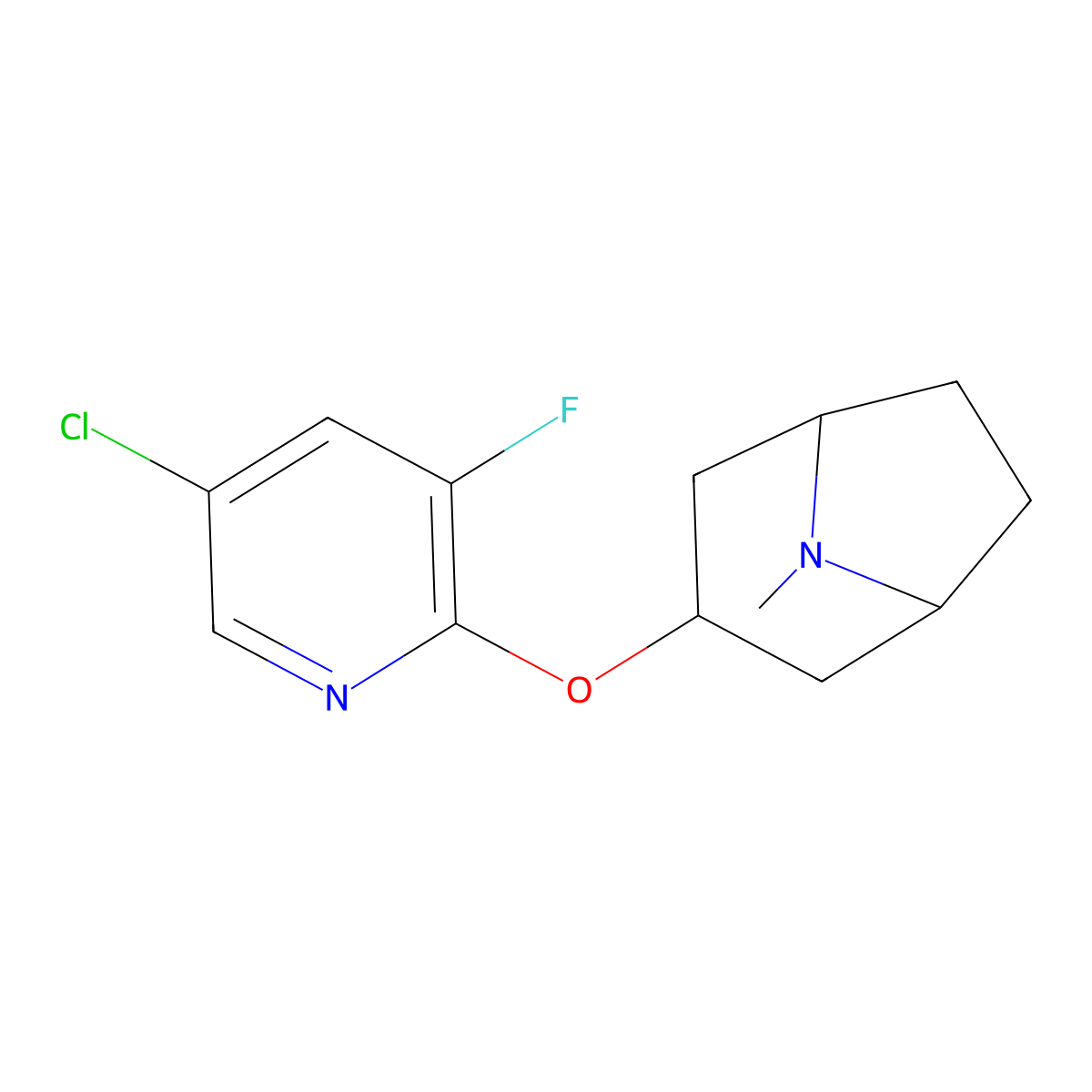 3-[(5-Chloro-3-fluoropyridin-2-yl)oxy]-8-methyl-8-azabicyclo[3.2.1]octane molecular structure, CAS 2197577-81-2