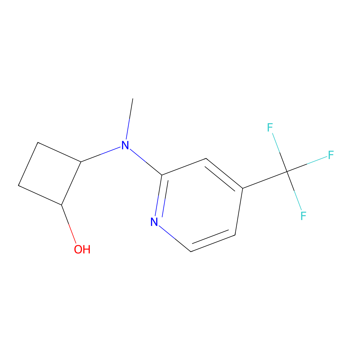 2-{Methyl[4-(trifluoromethyl)pyridin-2-yl]amino}cyclobutan-1-ol molecular structure, CAS 2197599-85-0