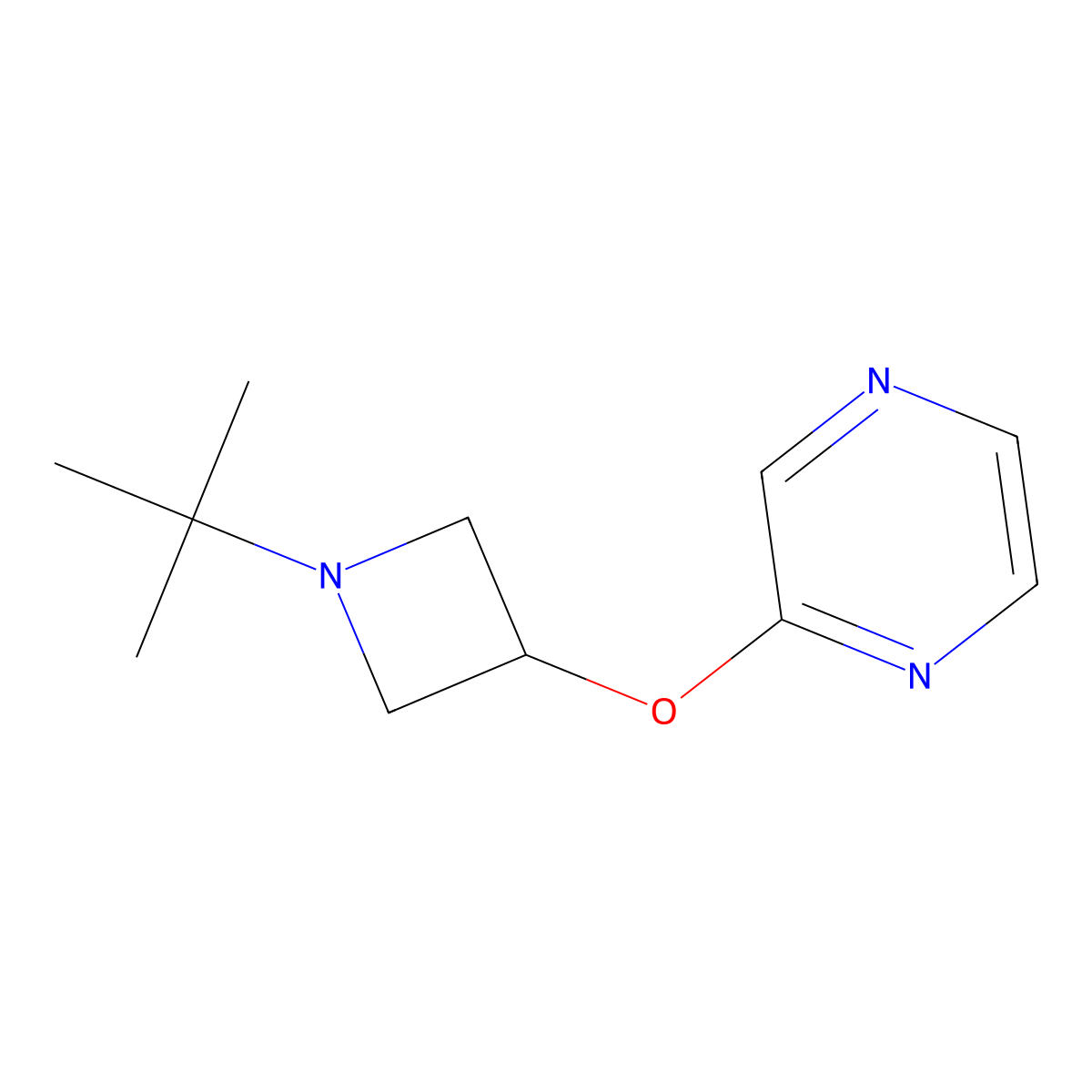 2-[(1-Tert-butylazetidin-3-yl)oxy]pyrazine molecular structure, CAS 2197600-26-1