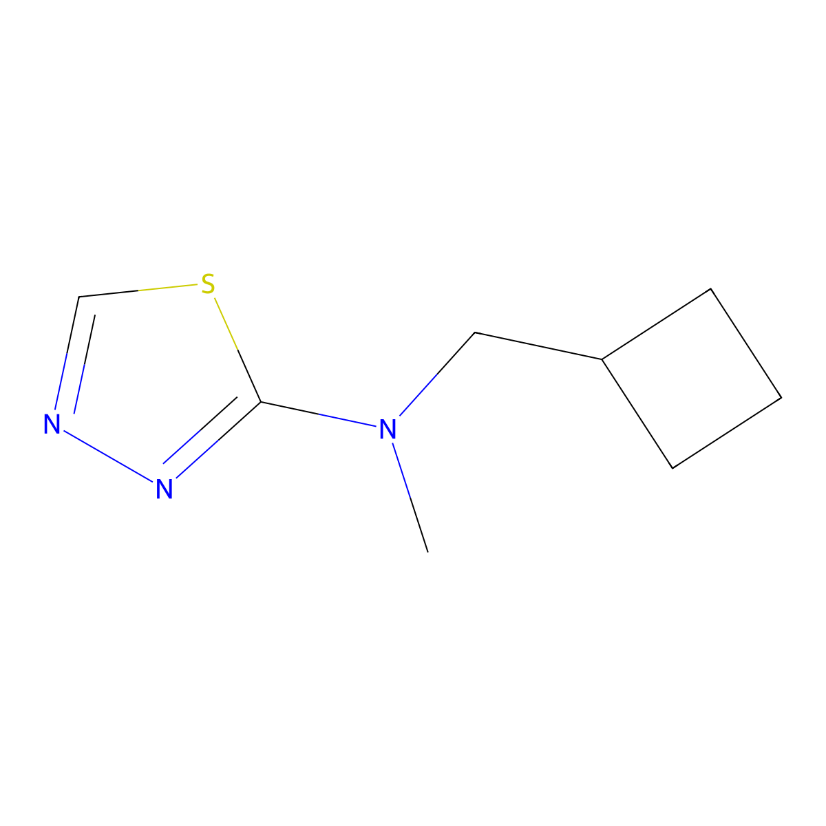 N-(cyclobutylmethyl)-N-methyl-1,3,4-thiadiazol-2-amine molecular structure, CAS 2197600-91-0
