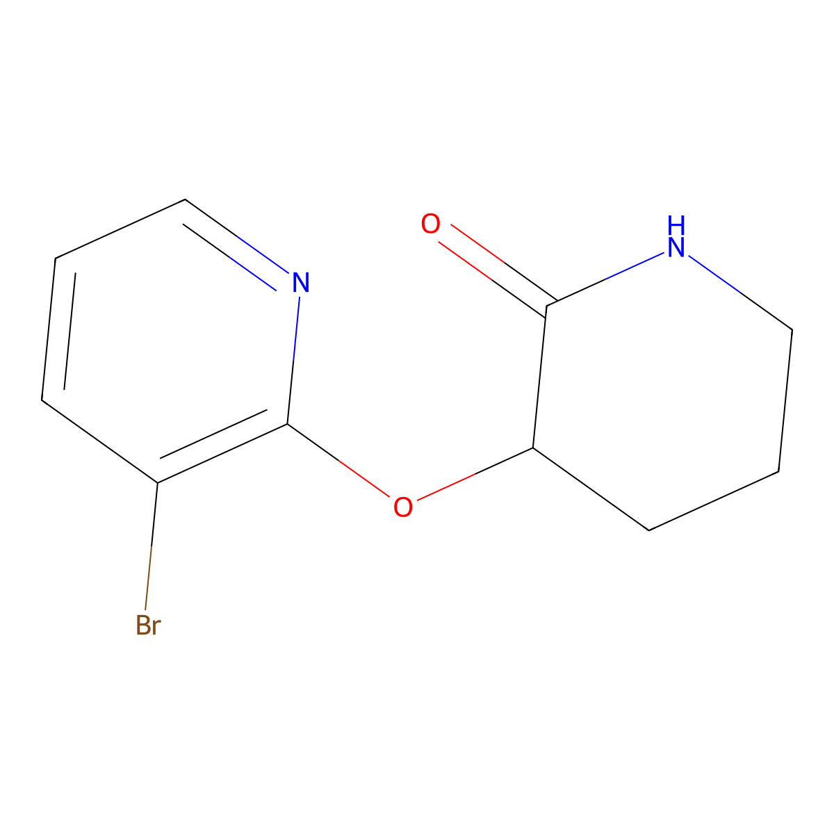 3-[(3-Bromopyridin-2-yl)oxy]piperidin-2-one molecular structure, CAS 2197602-14-3