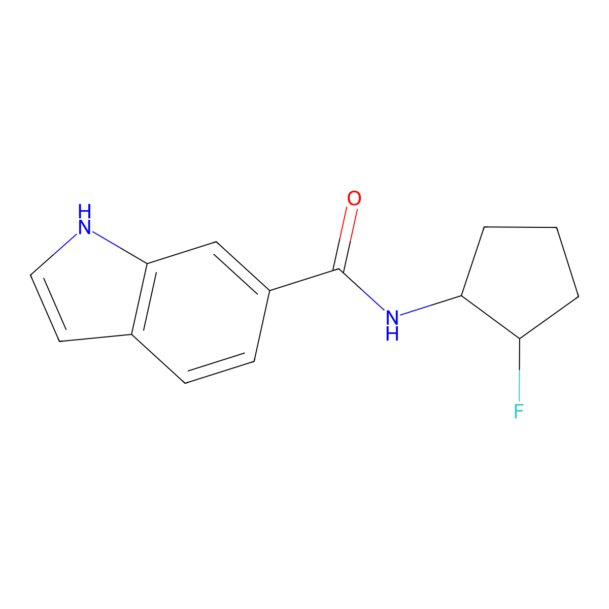 N-(2-fluorocyclopentyl)-1H-indole-6-carboxamide molecular structure, CAS 2197610-32-3
