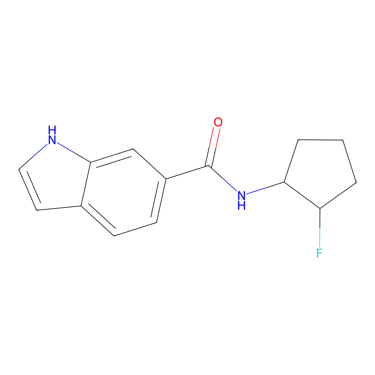N-(2-fluorocyclopentyl)-1H-indole-6-carboxamide molecular structure, CAS 2197610-32-3