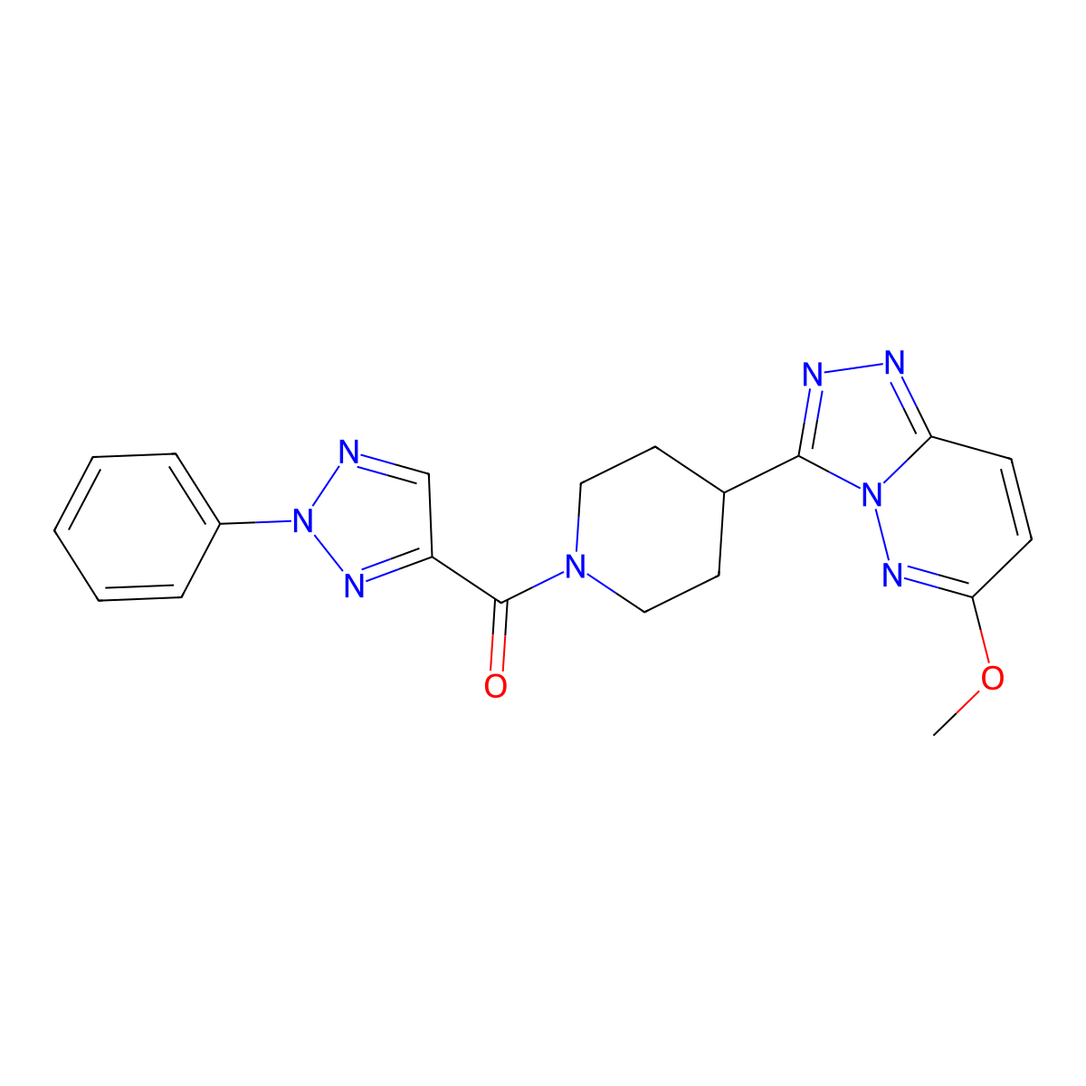 4-{6-methoxy-[1,2,4]triazolo[4,3-b]pyridazin-3-yl}-1-(2-phenyl-2H-1,2,3-triazole-4-carbonyl)piperidine molecular structure, CAS 2197615-40-8