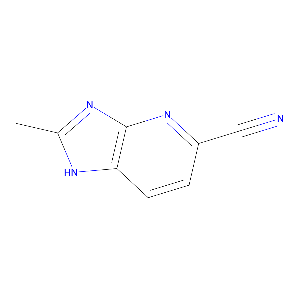 2-Methyl-1H-imidazo[4,5-b]pyridine-5-carbonitrile molecular structure, CAS 219762-30-8
