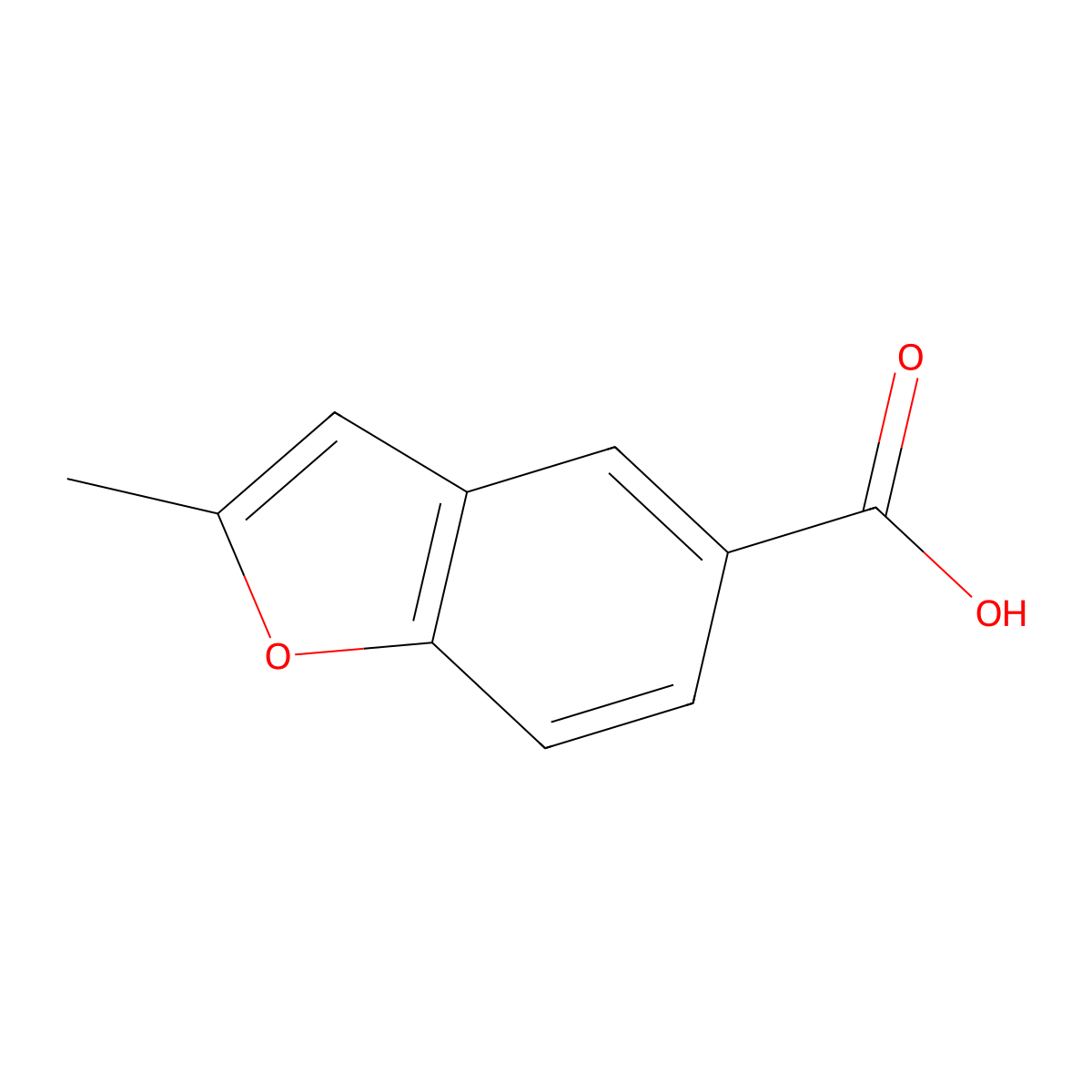2-Methyl-1-benzofuran-5-carboxylic acid molecular structure, CAS 219763-06-1