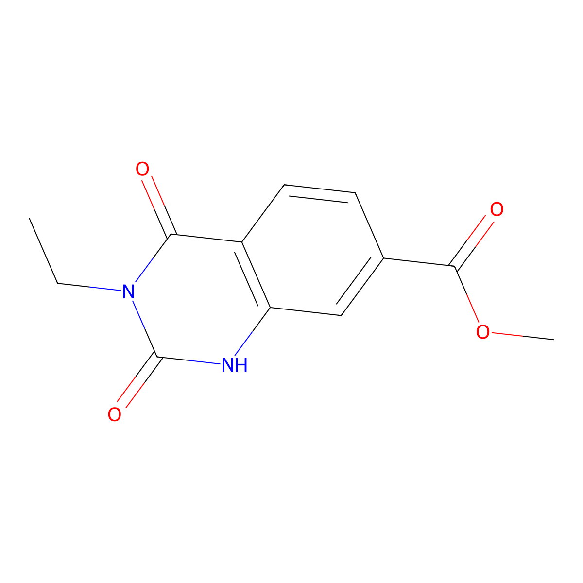 Methyl 3-ethyl-2,4-dioxo-1,2,3,4-tetrahydroquinazoline-7-carboxylate molecular structure, CAS 219763-48-1