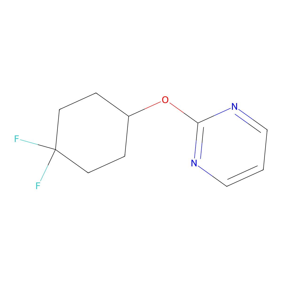 2-[(4,4-Difluorocyclohexyl)oxy]pyrimidine molecular structure, CAS 2197637-97-9