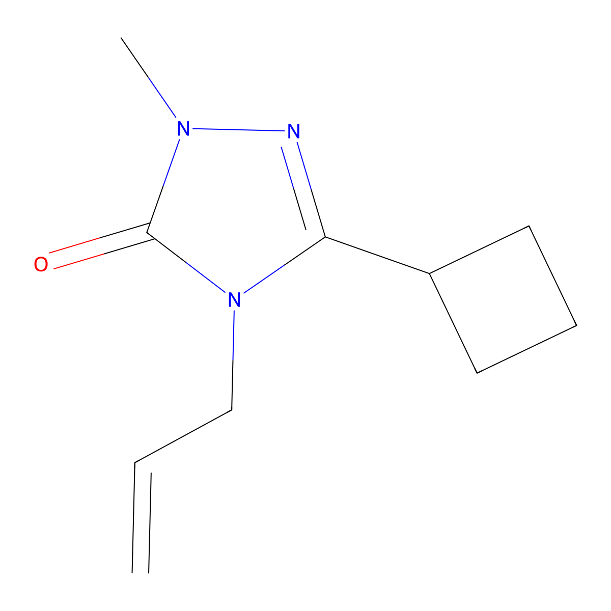 3-cyclobutyl-1-methyl-4-(prop-2-en-1-yl)-4,5-dihydro-1H-1,2,4-triazol-5-one molecular structure, CAS 2197639-42-0