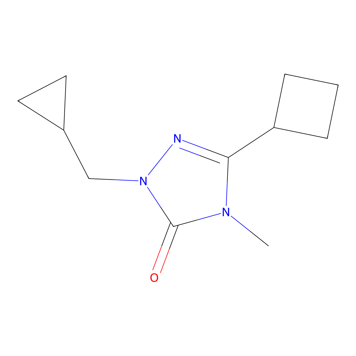 3-cyclobutyl-1-(cyclopropylmethyl)-4-methyl-4,5-dihydro-1H-1,2,4-triazol-5-one molecular structure, CAS 2197640-26-7
