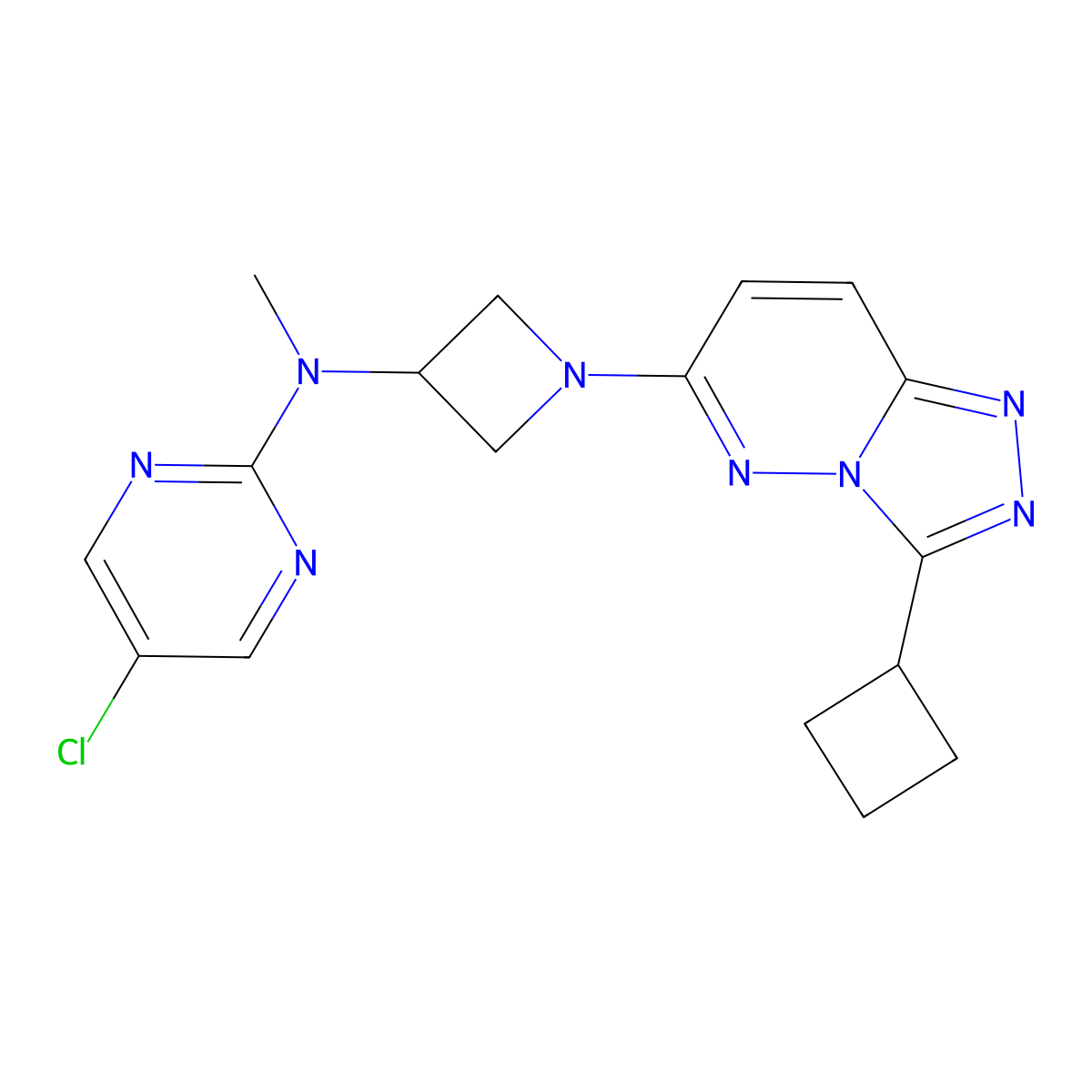 5-chloro-N-(1-{3-cyclobutyl-[1,2,4]triazolo[4,3-b]pyridazin-6-yl}azetidin-3-yl)-N-methylpyrimidin-2-amine molecular structure, CAS 2197641-19-1