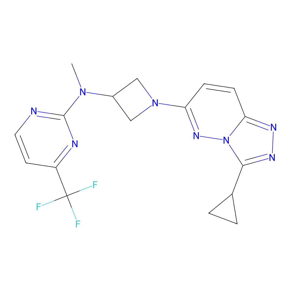 N-(1-{3-cyclopropyl-[1,2,4]triazolo[4,3-b]pyridazin-6-yl}azetidin-3-yl)-N-methyl-4-(trifluoromethyl)pyrimidin-2-amine molecular structure, CAS 2197641-73-7