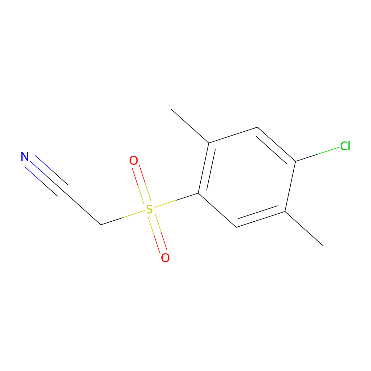 2-(2,5-Dimethyl-4-chlorobenzenesulfonyl) acetonitrile molecular structure, CAS 219765-69-2