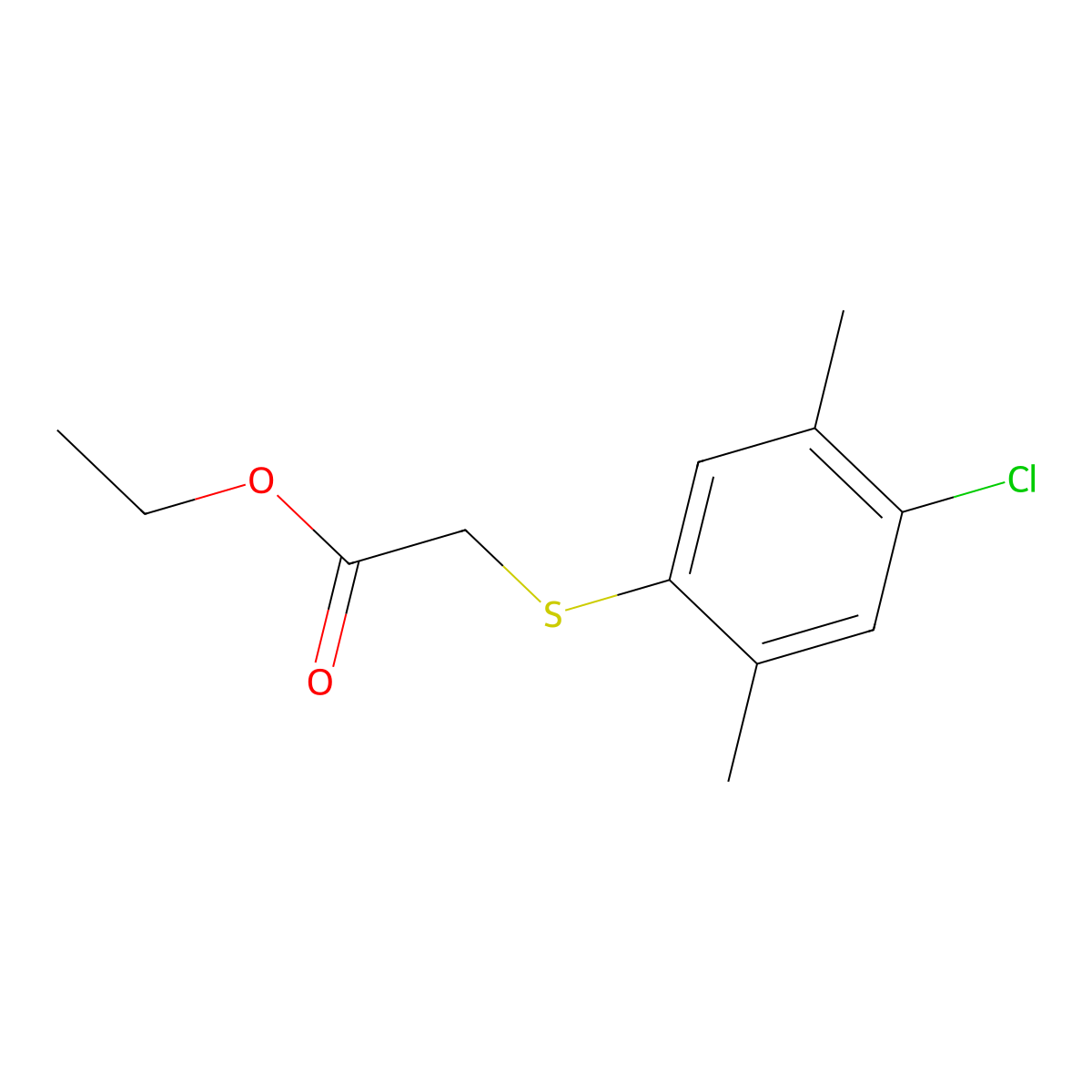 Ethyl 2-[(4-chloro-2,5-dimethylphenyl)thio]acetate molecular structure, CAS 219765-85-2