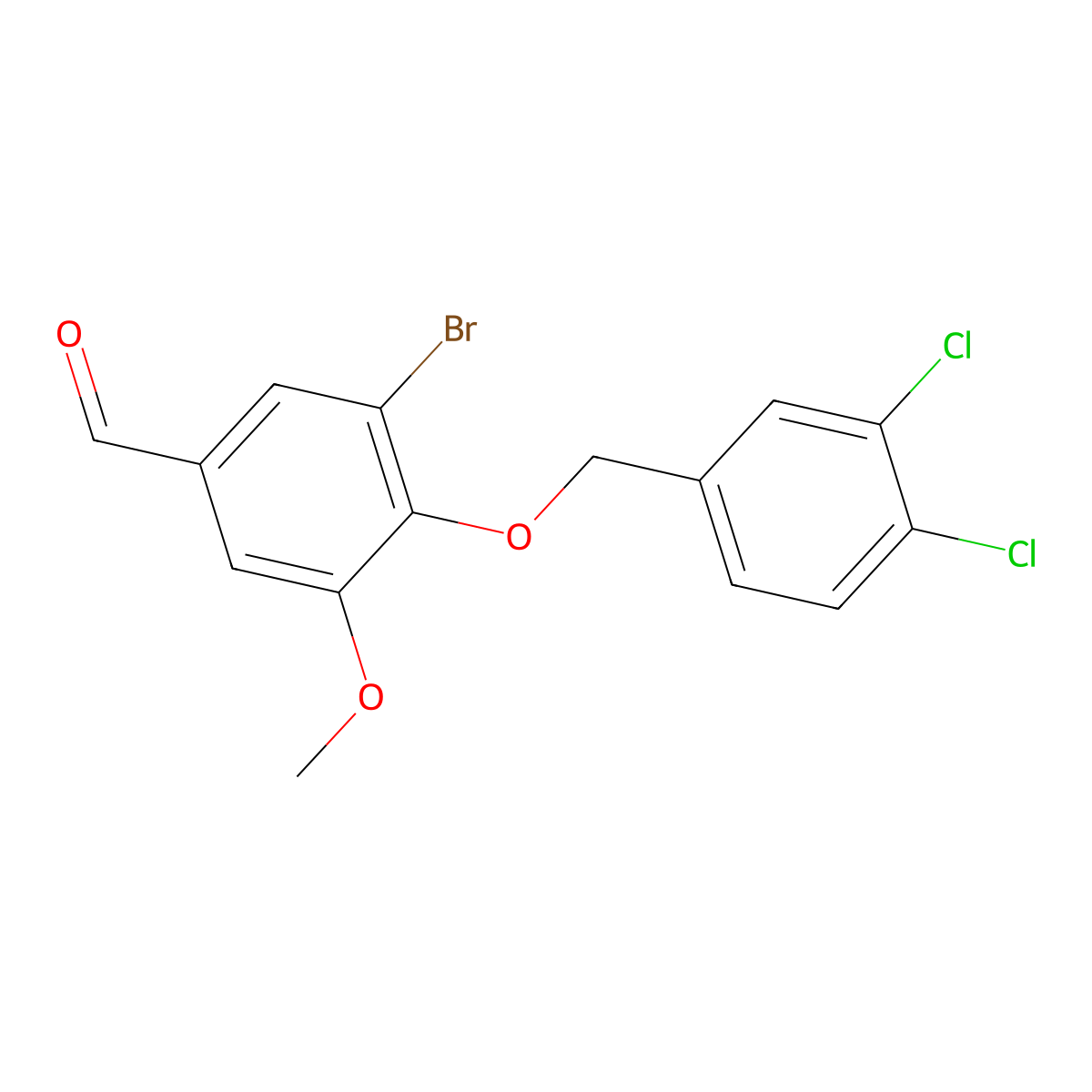 3-Bromo-4-[(3,4-dichlorobenzyl)oxy]-5-methoxybenzaldehyde molecular structure, CAS 219765-92-1