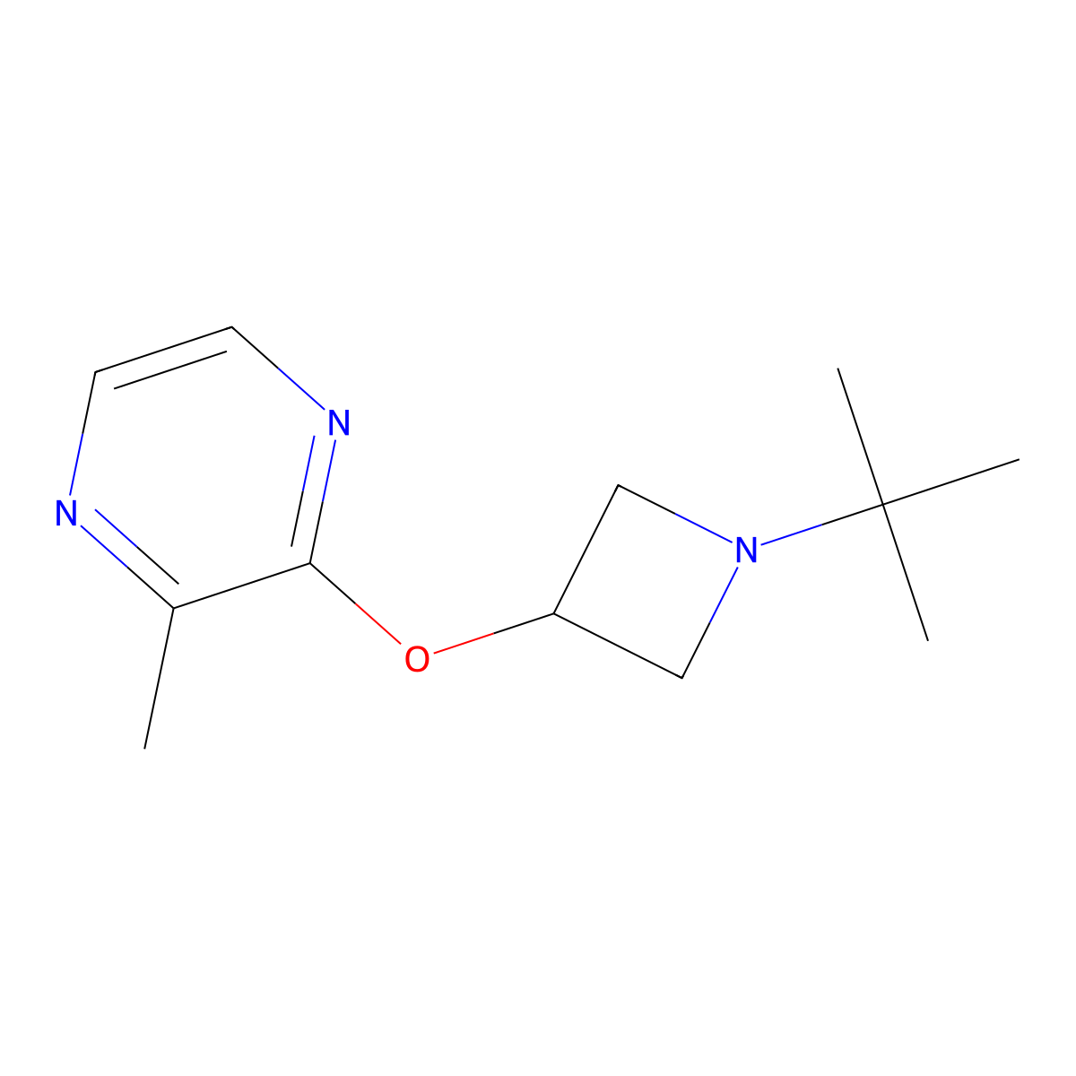 2-[(1-Tert-butylazetidin-3-yl)oxy]-3-methylpyrazine molecular structure, CAS 2197666-68-3