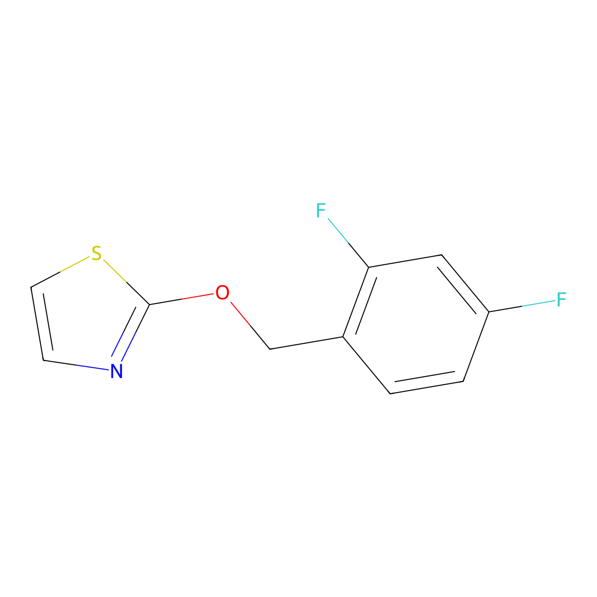 2-[(2,4-Difluorophenyl)methoxy]-1,3-thiazole molecular structure, CAS 2197681-55-1