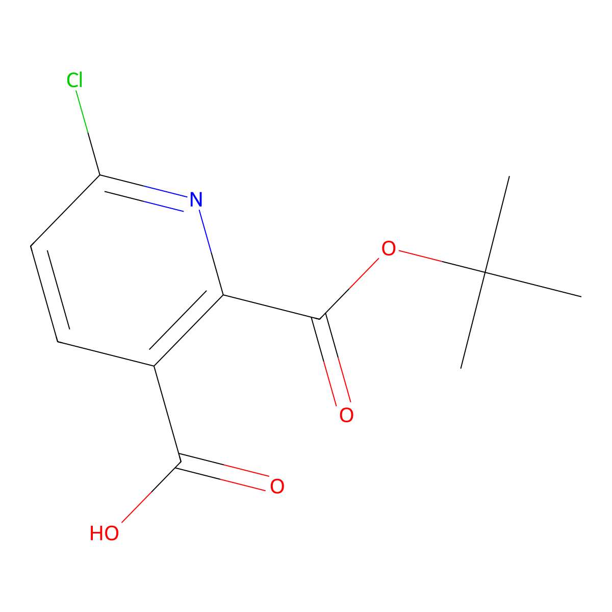 2-(tert-Butoxycarbonyl)-6-chloronicotinic acid molecular structure, CAS 2197685-82-6