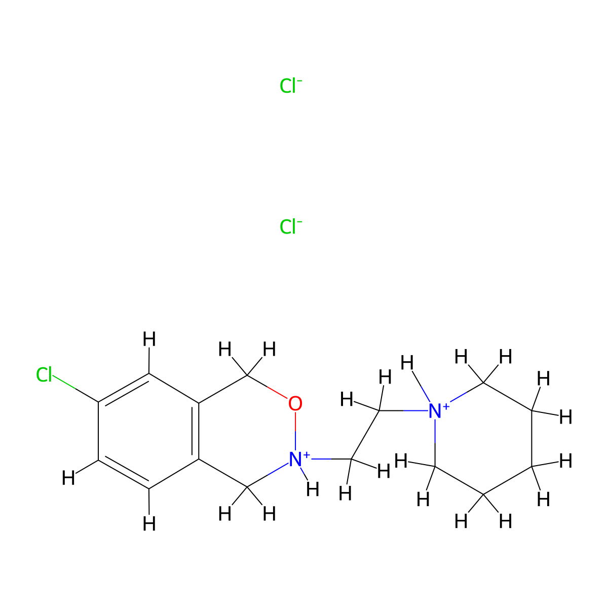 1H-2,3-Benzoxazine, 3,4-dihydro-7-chloro-3-(2-piperidinoethyl)-, dihydrochloride molecular structure, CAS 21977-22-0