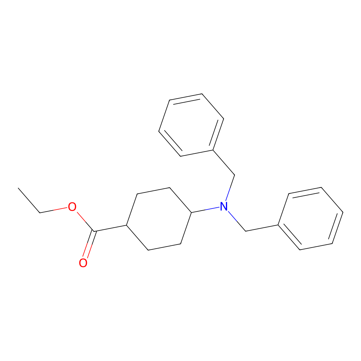 Ethyl 4-(dibenzylamino)cyclohexanecarboxylate molecular structure, CAS 219770-56-6