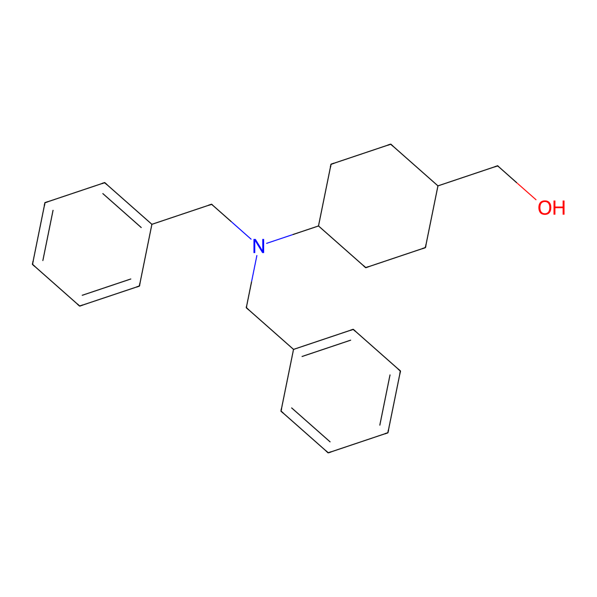 trans-4-[Bis(phenylmethyl)amino]cyclohexanemethanol molecular structure, CAS 219770-58-8