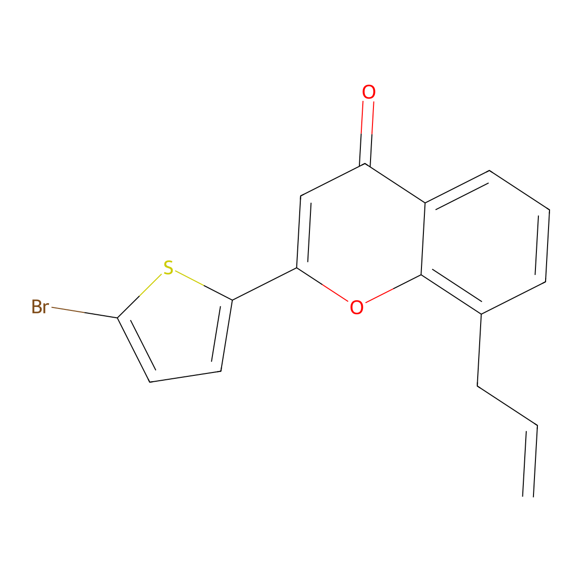 8-allyl-2-(5-bromothien-2-yl)-4H-chromen-4-one molecular structure, CAS 219771-92-3