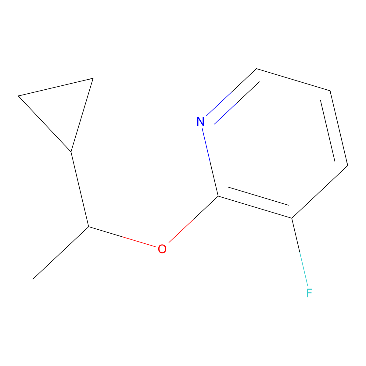 2-(1-Cyclopropylethoxy)-3-fluoropyridine molecular structure, CAS 2197710-17-9