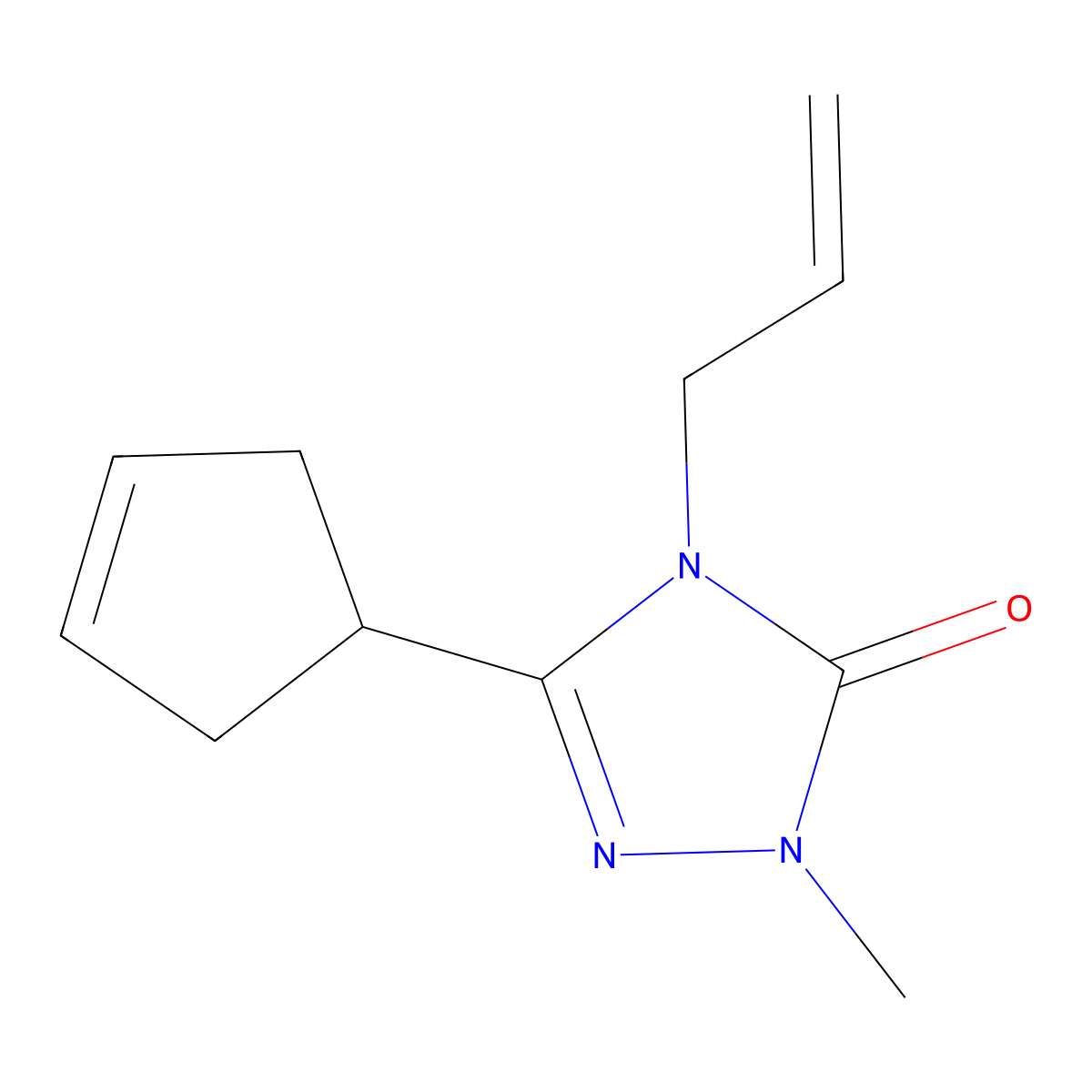 3-(cyclopent-3-en-1-yl)-1-methyl-4-(prop-2-en-1-yl)-4,5-dihydro-1H-1,2,4-triazol-5-one molecular structure, CAS 2197710-25-9