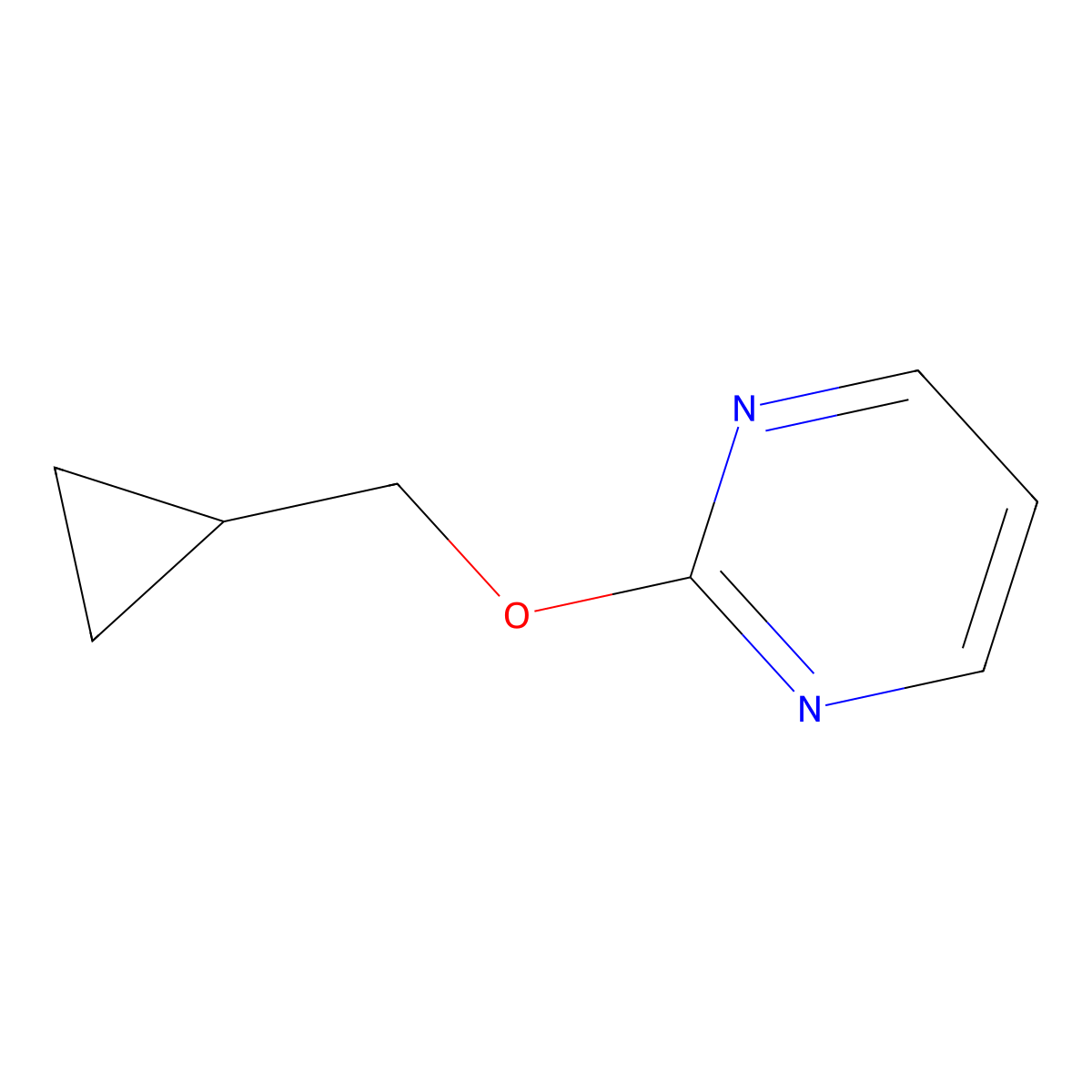 2-(Cyclopropylmethoxy)pyrimidine molecular structure, CAS 2197711-51-4