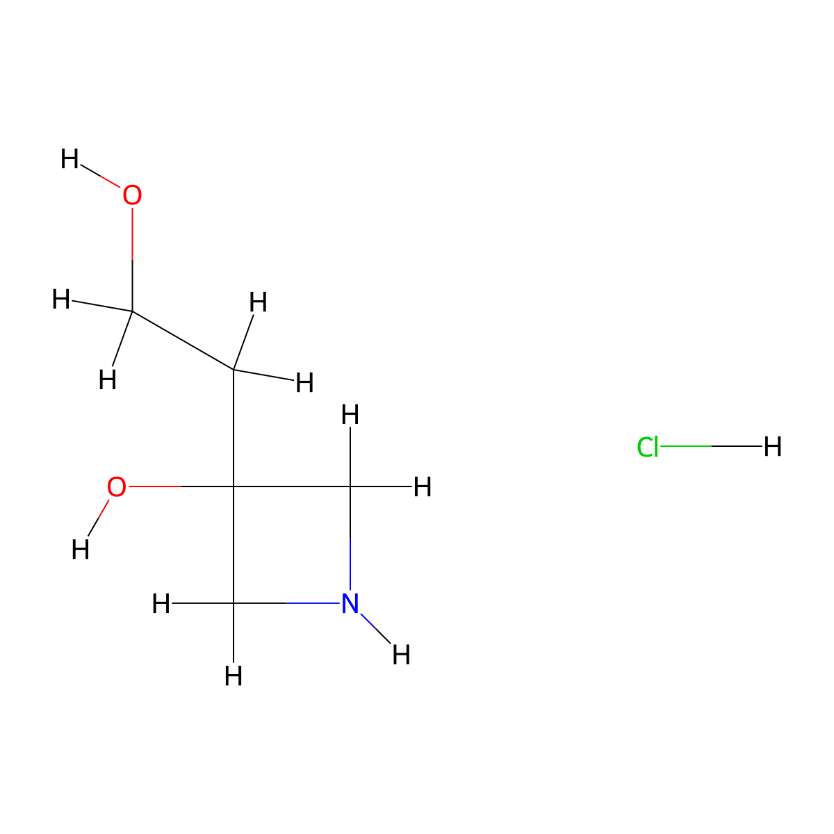 3-(2-Hydroxyethyl)azetidin-3-ol hydrochloride molecular structure, CAS 2197714-95-5