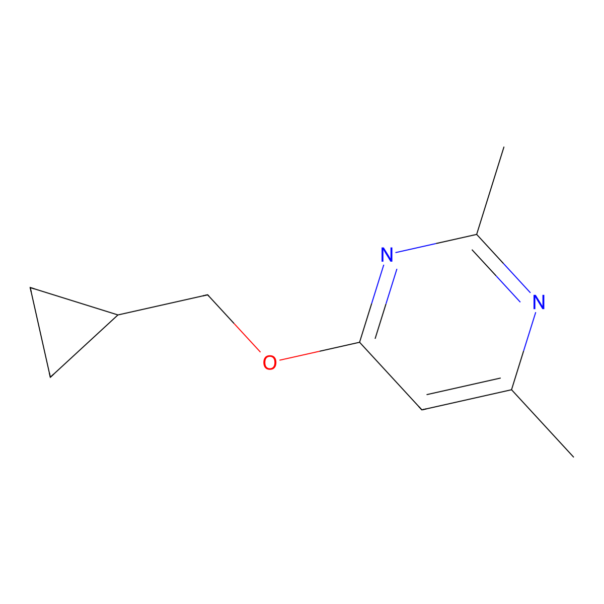 4-(Cyclopropylmethoxy)-2,6-dimethylpyrimidine molecular structure, CAS 2197781-42-1