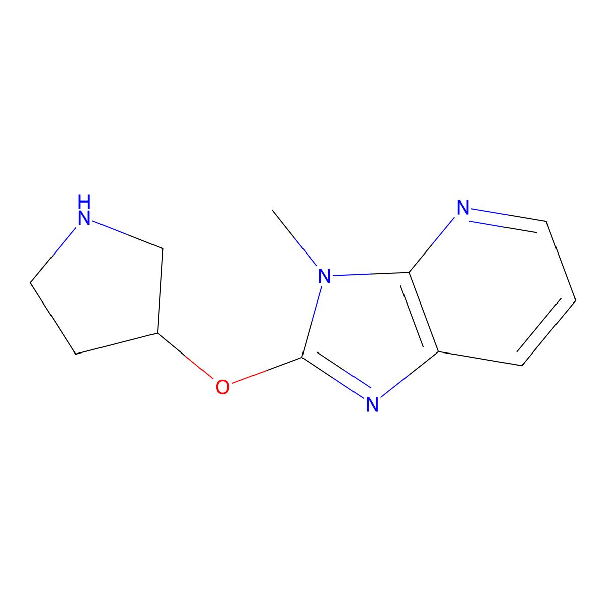 3-({3-methyl-3H-imidazo[4,5-b]pyridin-2-yl}oxy)pyrrolidine molecular structure, CAS 2197782-43-5