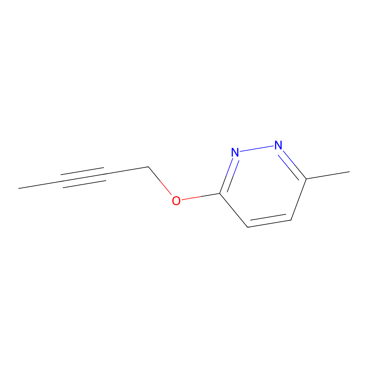 3-(But-2-yn-1-yloxy)-6-methylpyridazine molecular structure, CAS 2197783-74-5