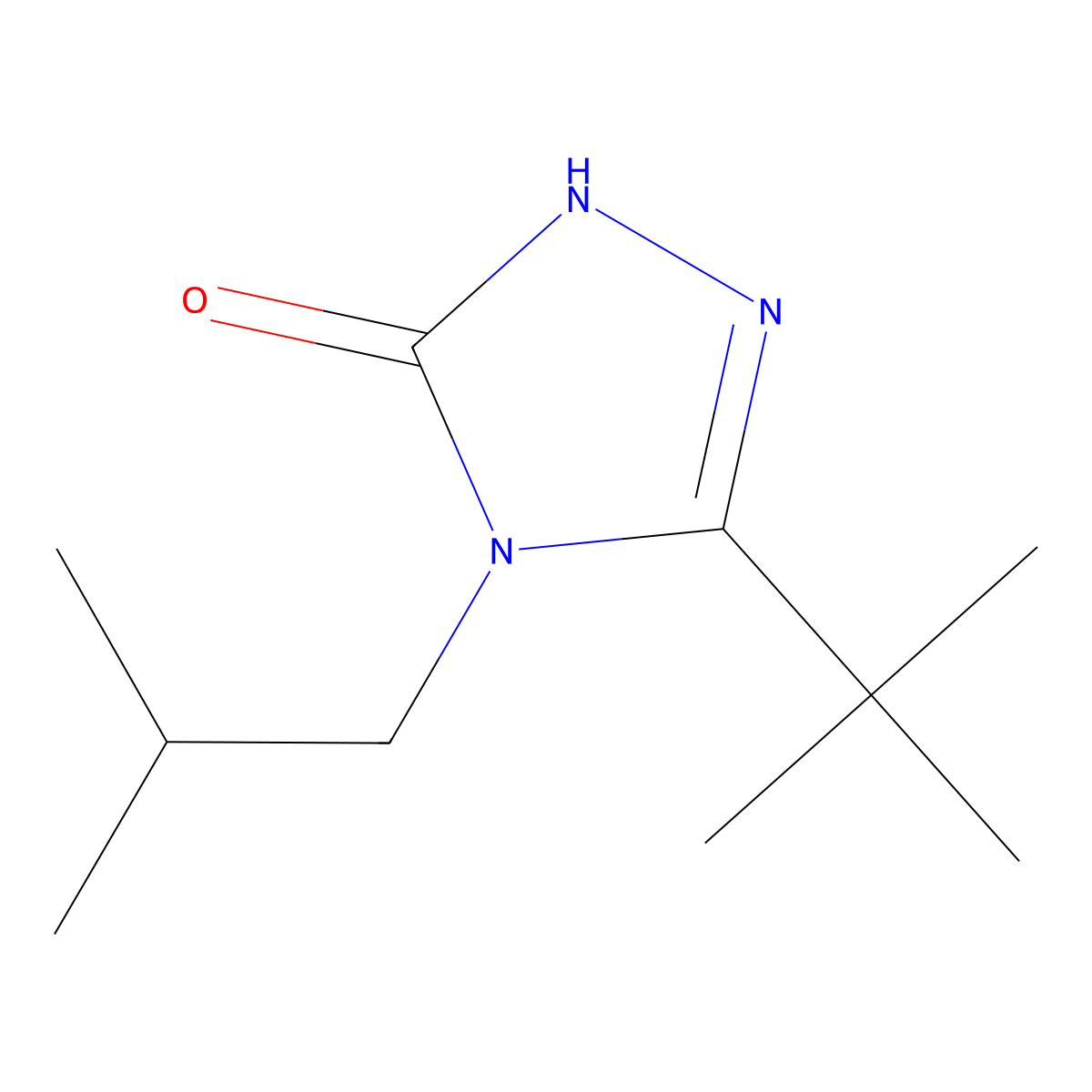3-tert-butyl-4-(2-methylpropyl)-4,5-dihydro-1H-1,2,4-triazol-5-one molecular structure, CAS 2197805-64-2