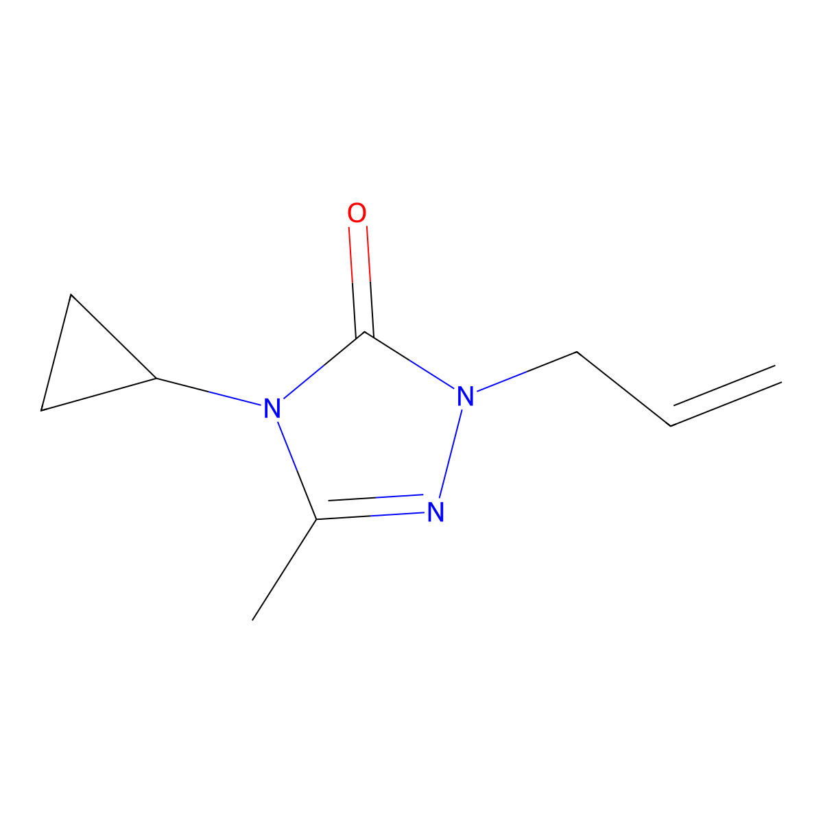 4-cyclopropyl-3-methyl-1-(prop-2-en-1-yl)-4,5-dihydro-1H-1,2,4-triazol-5-one molecular structure, CAS 2197805-90-4