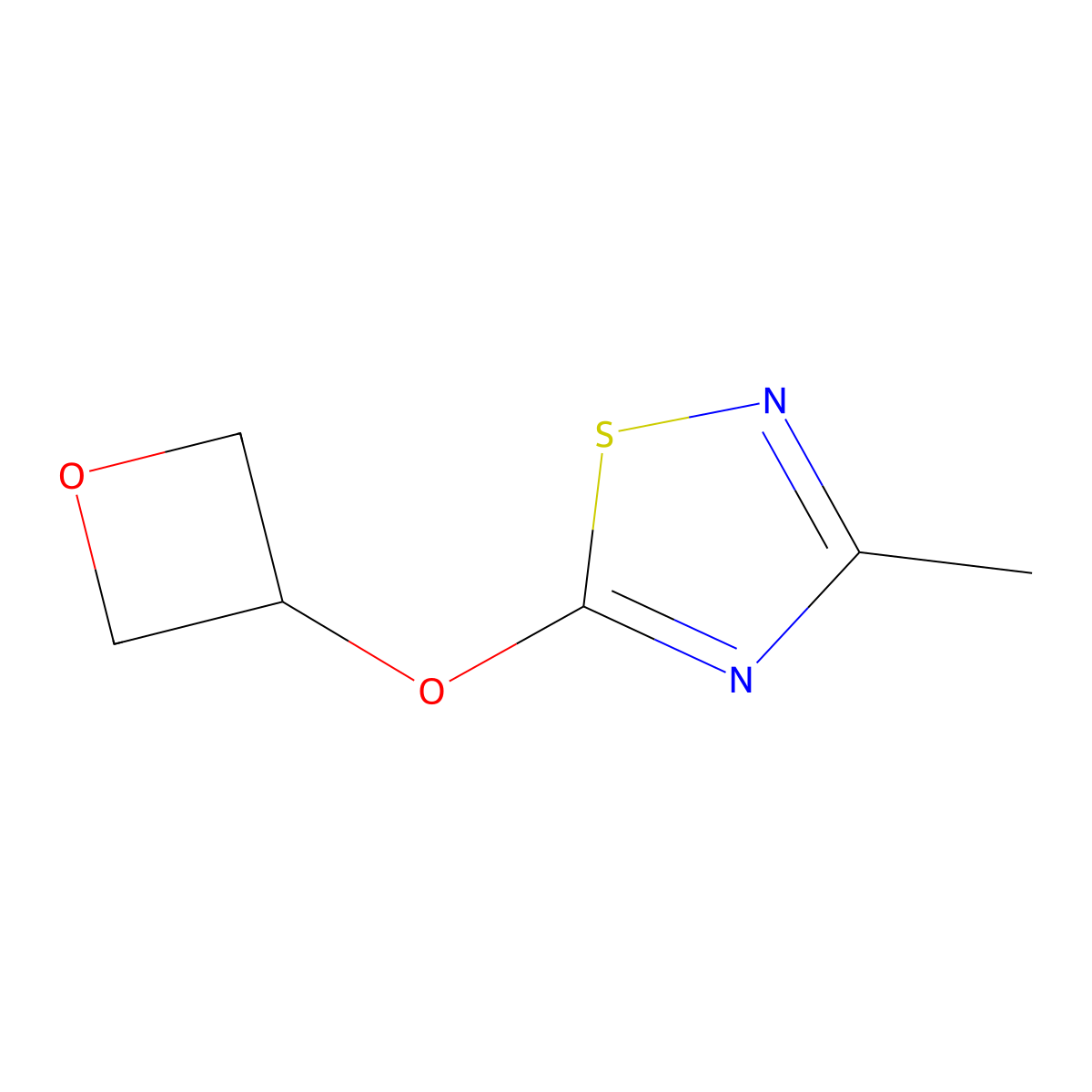 3-Methyl-5-(oxetan-3-yloxy)-1,2,4-thiadiazole molecular structure, CAS 2197806-67-8