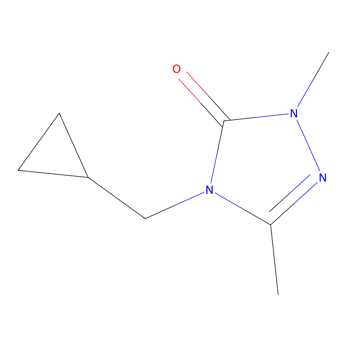 4-(cyclopropylmethyl)-1,3-dimethyl-4,5-dihydro-1H-1,2,4-triazol-5-one molecular structure, CAS 2197807-38-6