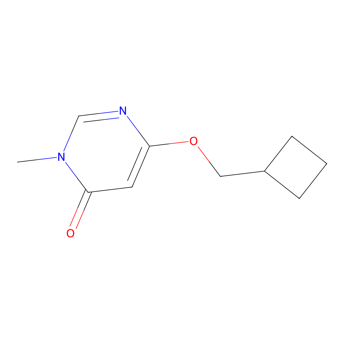 6-(Cyclobutylmethoxy)-3-methyl-3,4-dihydropyrimidin-4-one molecular structure, CAS 2197811-16-6