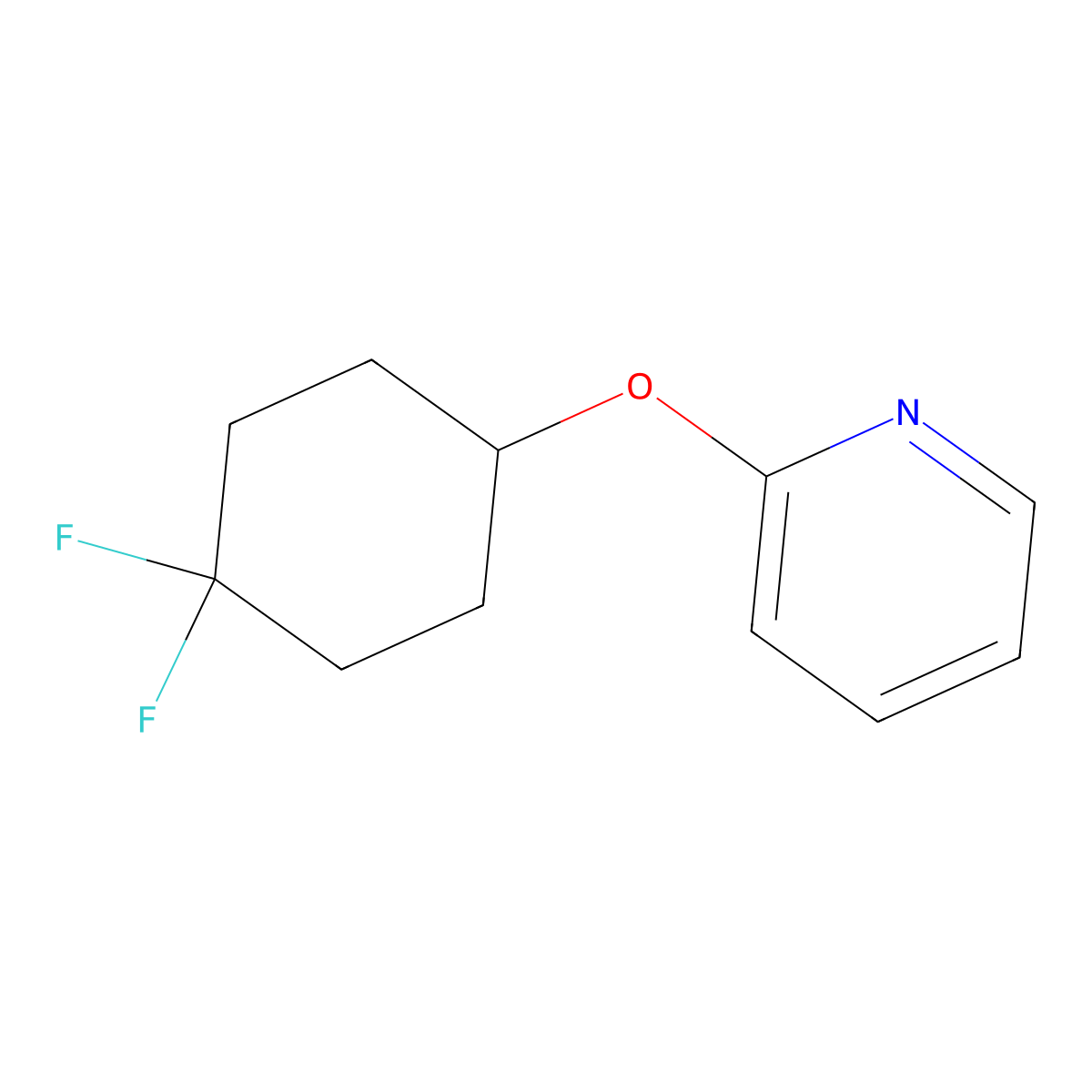 2-[(4,4-Difluorocyclohexyl)oxy]pyridine molecular structure, CAS 2197811-85-9